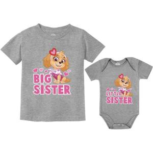 imagePaw Patrol Skye Big Sister Little Sister Matching Outfits Girls Sibling ShirtsKid Gray  Baby Gray