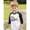 imageGift for Big Brother Siblings Boys Toddler Raglan 34 Sleeve Baseball TeeGreenWhite