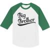 imageGift for Big Brother Siblings Boys Toddler Raglan 34 Sleeve Baseball TeeGreenWhite