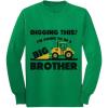 imageGoing to Big A Brother Tractor Loving Boys Gift ToddlerKids Long Sleeve TShirtGreen
