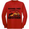 imageGoing to Big A Brother Tractor Loving Boys Gift ToddlerKids Long Sleeve TShirtRed