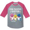 imageSister Shark Baby Birthday Big Sister Raglan Shirt FintasticPink