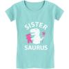 imageTrex Saurus Big Sister Shirt Pregnancy Reveal Sibling Girls Kids Fitted TShirtChill Blue