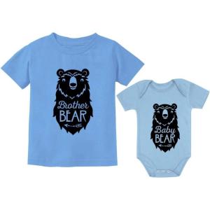 imageBig Brother Bear Shirt Baby Boy Girl Infant Bodysuit Siblings Matching OutfitsToddler California Blue  Baby Aqua
