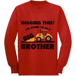 imageGoing to Big A Brother Tractor Loving Boys Gift ToddlerKids Long Sleeve TShirtRed