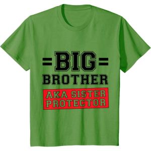 imageKids Gift for Big Brother AKA Little Sister Protector TShirtGrass Green
