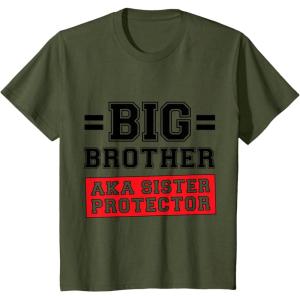 imageKids Gift for Big Brother AKA Little Sister Protector TShirtOlive Green