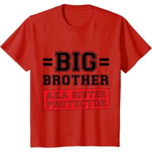 imageKids Gift for Big Brother AKA Little Sister Protector TShirtRed