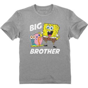 imageTstars  Spongebob and Gary Big Brother Funny Toddler Kids TShirtGray