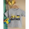 imageConstruction Tractor Big Brother Shirt Pregnancy Baby Announcement Gifts for Boys Sibling Toddler Kids TshirtGray