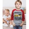 imagePromoted to Big Brother ampamp Digging It Shirt Construction Bulldozer Sibling Toddler Kids Raglan TShirtRed