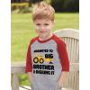 imagePromoted to Big Brother ampamp Digging It Shirt Construction Bulldozer Sibling Toddler Kids Raglan TShirtRed