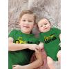 imageTractor Big Brother Little Brother Matching Sibling Outfits Toddler Kids Tshirt ampamp Baby Bodysuit SetBaby Green  Kids Green