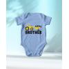 imageTstars Bulldozer Little Brother Newborn Outfit Baby Announcement Construction Infant BodysuitAqua