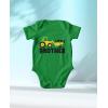 imageTstars Bulldozer Little Brother Newborn Outfit Baby Announcement Construction Infant BodysuitGreen