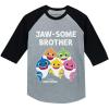 imageBrother Shark Shirt Baby Birthday Big Brother Raglan JawsomeDark Gray