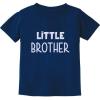 imageLittle Brother Gift for Siblings New Brother ToddlerInfant Kids TShirtNavy