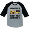 imagePromoted to Big Brother ampamp Digging It Shirt Construction Bulldozer Sibling Toddler Kids Raglan TShirtDark Gray