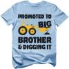 imagePromoted to Big Brother ampamp Digging It Shirt Pregnancy Announcement Gifts for Boys Sibling Toddler Kids TShirtCalifornia Blue