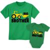 imageTractor Big Brother Little Brother Matching Sibling Outfits Toddler Kids Tshirt ampamp Baby Bodysuit SetBaby Green  Kids Green