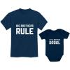 imageTstars Big Brothers Rule Little Brother Drool Funny Sibling Boys Matching Shirts Set Big Bro Navy 4T  Lil Bro Navy NB 03M