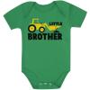 imageTstars Bulldozer Little Brother Newborn Outfit Baby Announcement Construction Infant BodysuitGreen
