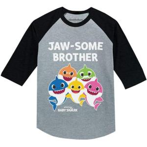 imageBrother Shark Shirt Baby Birthday Big Brother Raglan JawsomeDark Gray