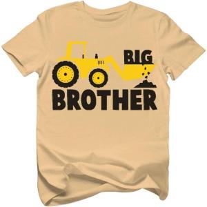 imageConstruction Tractor Big Brother Shirt Pregnancy Baby Announcement Gifts for Boys Sibling Toddler Kids TshirtLatte