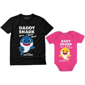 imageDaddy ampamp Baby Shark Shirts Set Father and Son Daughter Matching OutfitsDaddy Black  Baby Wow Pink