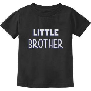 imageLittle Brother Gift for Siblings New Brother ToddlerInfant Kids TShirtBlack
