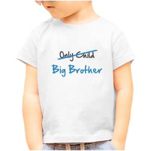 imageOnly Child Turned Big Brother Shirt Baby Announcement Sibling Boys Kids ShirtsOnlychild  White