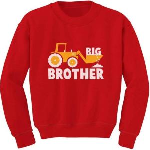 imageTstars  Big Brother Gift  Tractor Loving Boy ToddlerKids SweatshirtRed