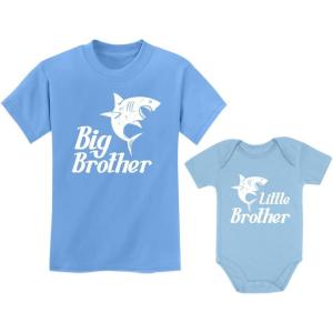 imageTstars Big Brother Little Brother Shirts Gift For Shark Loving Boys Siblings SetBig Bro California Blue  Lil Bro Aqua