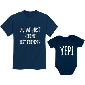 imageTstars Did We Just Become Bestfriends Big Brother Sister Little Bro Sis Matching Sibling Kids Shirt ampamp Baby Bodysuit Set Navy 3T  Baby Navy 24M 1824M