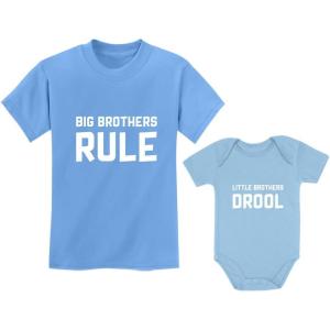imageTstars Funny Big Brother Shirt Little Brothers Matching Outfits Boys Sibling ShirtsBig Bro Cali Blue  Lil Bro Aqua