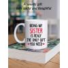 imageTstars Sister Mugs from Sister Being My Sister is The Only Gift You Need Funny Coffee Mug for Sister Novelty Ceramic Coffee Mug 15 Ounce WhiteWhite