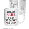 imageTstars Sister Mugs from Sister Being My Sister is The Only Gift You Need Funny Coffee Mug for Sister Novelty Ceramic Coffee Mug 15 Ounce WhiteWhite