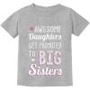 imageTstars Awesome Daughters Get Promoted to Big Sister Baby Announcement Girls Shirt Gray Medium
