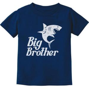 imageBig Brother Shark Shirt Gift for Shark Loving Toddler Boys Infant Kids TshirtNavy