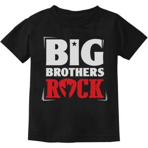 imageBoys Big Brothers Rock Best Siblings Gift Kids TShirt Big Bro Black 4T