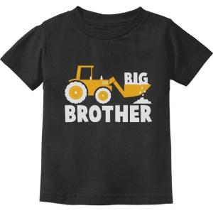 imageTstars  Big Brother Gift  Tractor Loving Boy Toddler Kids TShirtBlack