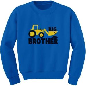 imageTstars Big Brother Sweatshirt Tractor Print Long Sleeve Shirt for Toddler BoysBlue