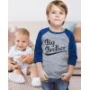 imageSibling Boys Big Brother Shirt Baby Announcement Kids 34 Sleeve Raglan TShirtBlue