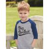 imageSibling Boys Big Brother Shirt Baby Announcement Kids 34 Sleeve Raglan TShirtBlue