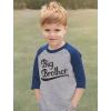 imageSibling Boys Big Brother Shirt Baby Announcement Kids 34 Sleeve Raglan TShirtBlue