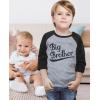 imageSibling Boys Big Brother Shirt Baby Announcement Kids 34 Sleeve Raglan TShirtDark Gray