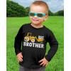 imageTractor Big Brother Shirt Baby Reveal Sibling Boy Kids Long Sleeve TShirtBlack