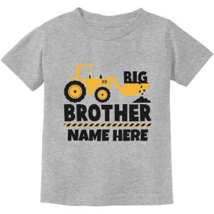 imagePersonalized Big Brother Shirt Pregnancy Announcement Sibling Boys Kids TShirtGray