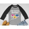imageBrother Shark Shirt for Boys Baby Shark Birthday Outfit Big Brother Raglan Shirt Fintastic BrotherBlue
