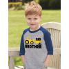 imageTractor Construction Big Brother Shirt Sibling Boys Toddler Kids 34 Sleeve Baseball Jersey TShirtBlue